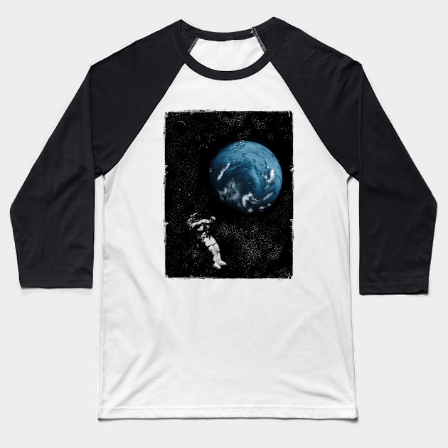 Astronaut Floating In Space Baseball T-Shirt by DyrkWyst